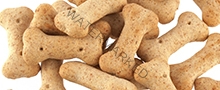 Dog biscuits in the shape of bones.